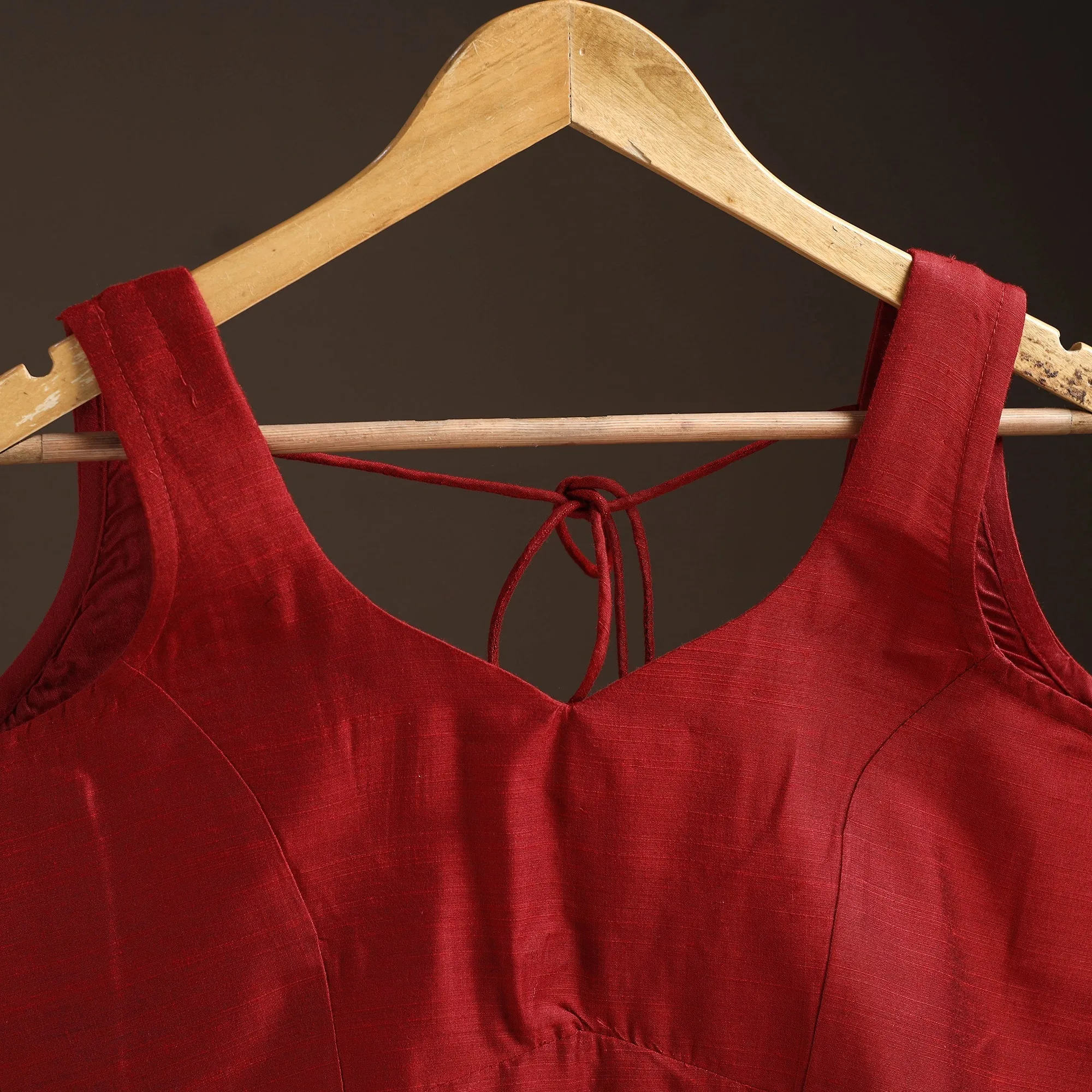 Red - Plain Slub Silk Readymade Blouse 02 sold by Itokri product image thumbnail 2