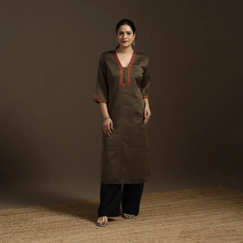 Brown - Straight Cotton Dharwad Kurta 08 sold by Itokri