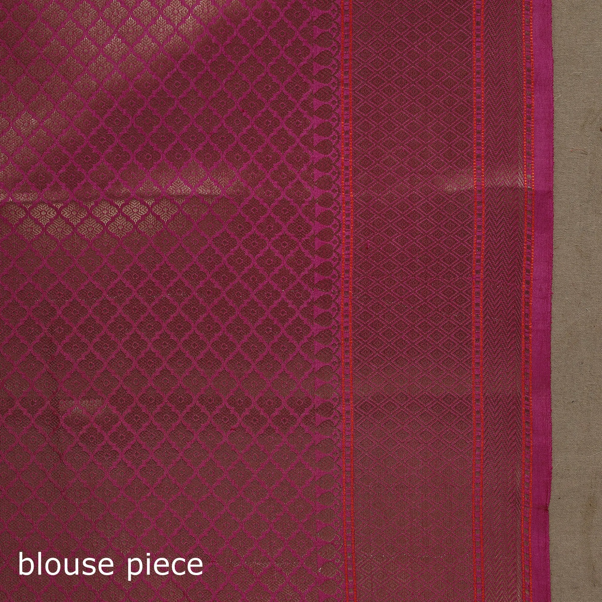 Pink - Zari Work Chiniya Silk Banarasi Saree 17 sold by Itokri product image thumbnail 5