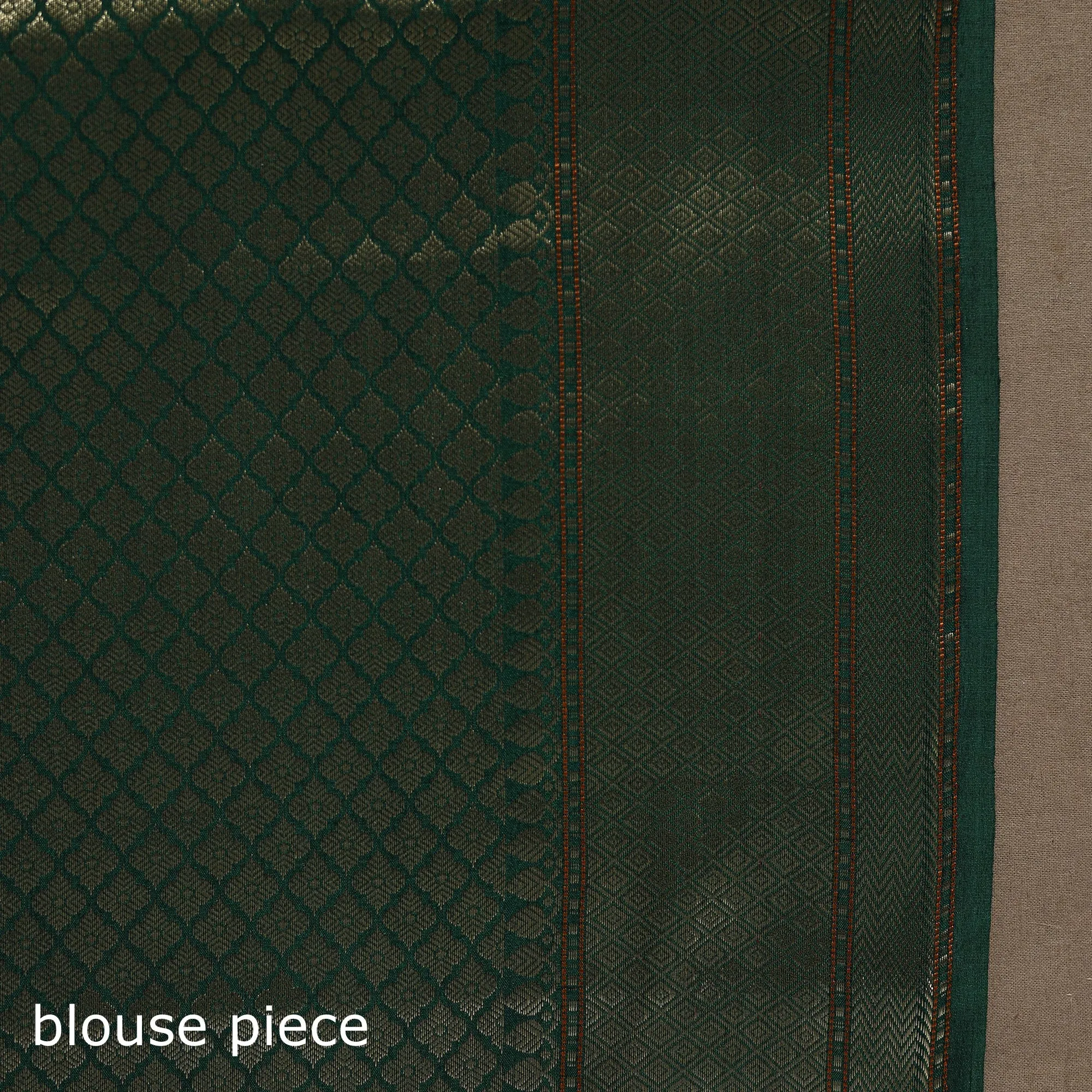 Green - Zari Work Chiniya Silk Banarasi Saree 09 sold by Itokri product image thumbnail 5