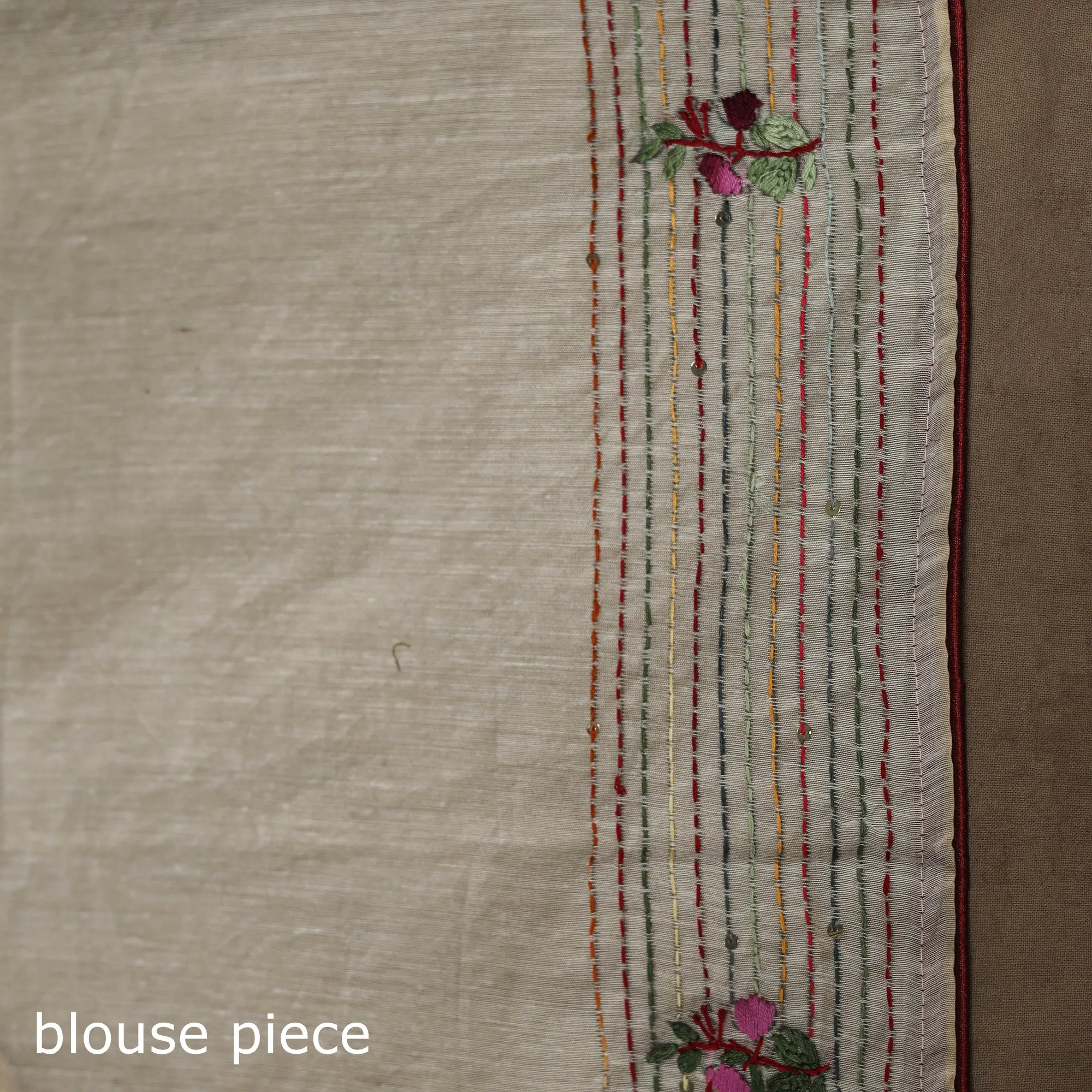 White - Bengal Chanderi Silk Hand Embroidered Saree 26 sold by Itokri product image thumbnail 5