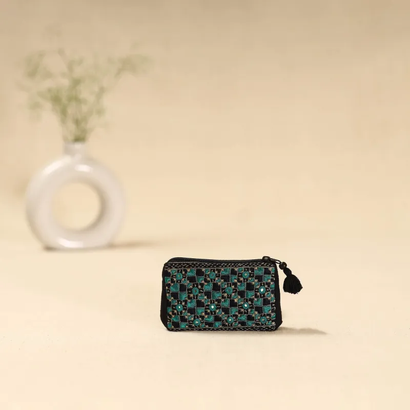 Green - Kutch Neran Hand Embroidered Coin Pouch 189 sold by Itokri