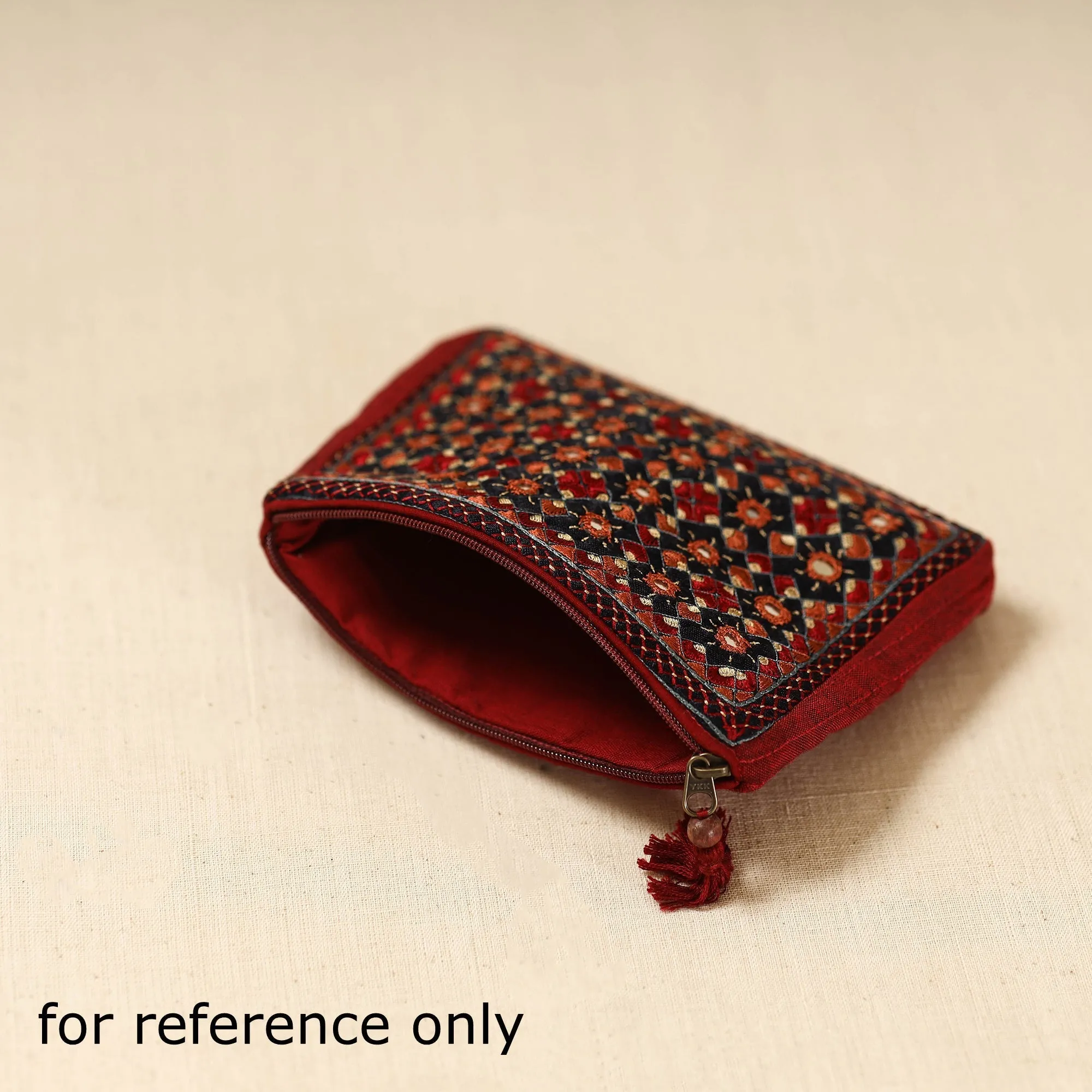 Red - Kutch Neran Hand Embroidered Coin Pouch 188 sold by Itokri product image thumbnail 4