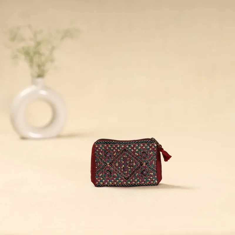 Multicolor - Kutch Neran Hand Embroidered Coin Pouch 184 sold by Itokri