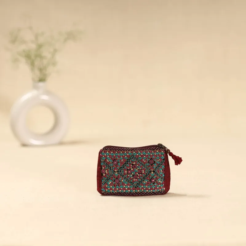 Multicolor - Kutch Neran Hand Embroidered Coin Pouch 183 sold by Itokri