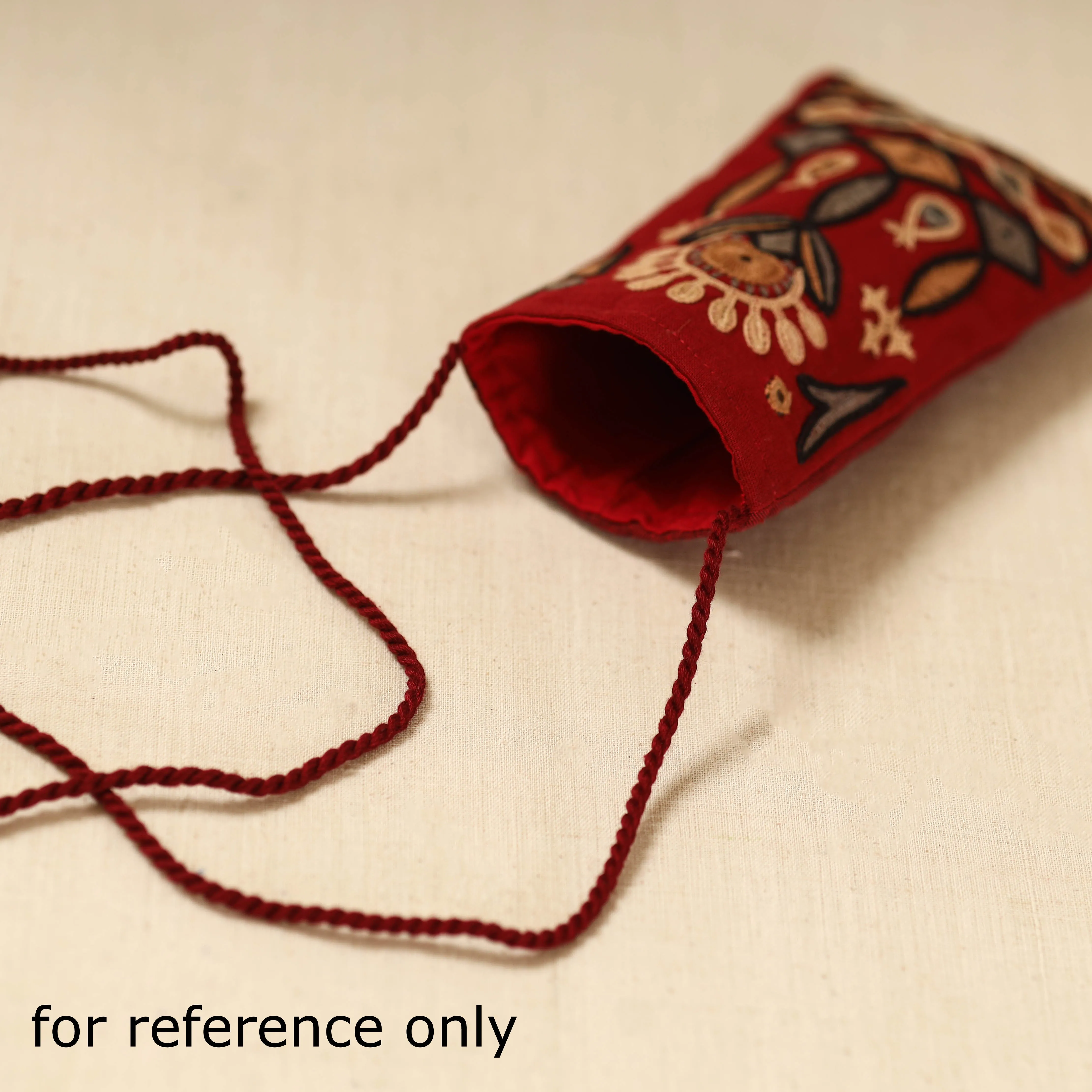 Multicolor - Kutch Node Hand Embroidered Sling Dori Mobile Pouch 104 sold by Itokri product image thumbnail 3