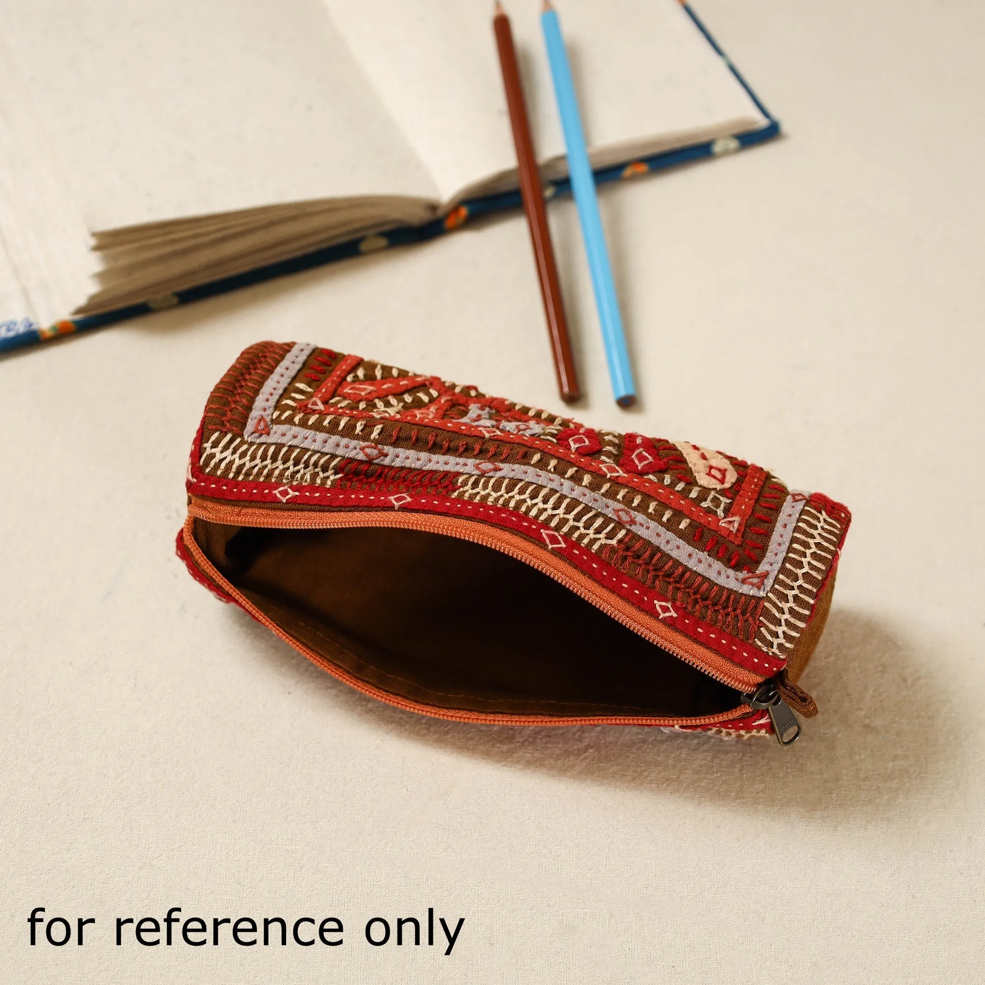 Multicolor - Kutch Dhebariya Hand Embroidered Pencil Pouch 171 sold by Itokri product image thumbnail 3