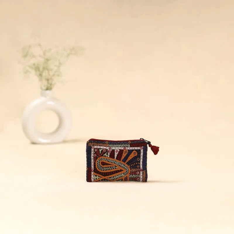 Multicolor - Kutch Dhebariya Qatab Hand Embroidered Coin Pouch 144 sold by Itokri