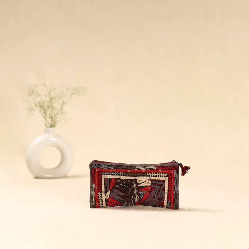 Multicolor - Kutch Dhebariya Hand Embroidered Clutch Purse 18 sold by Itokri
