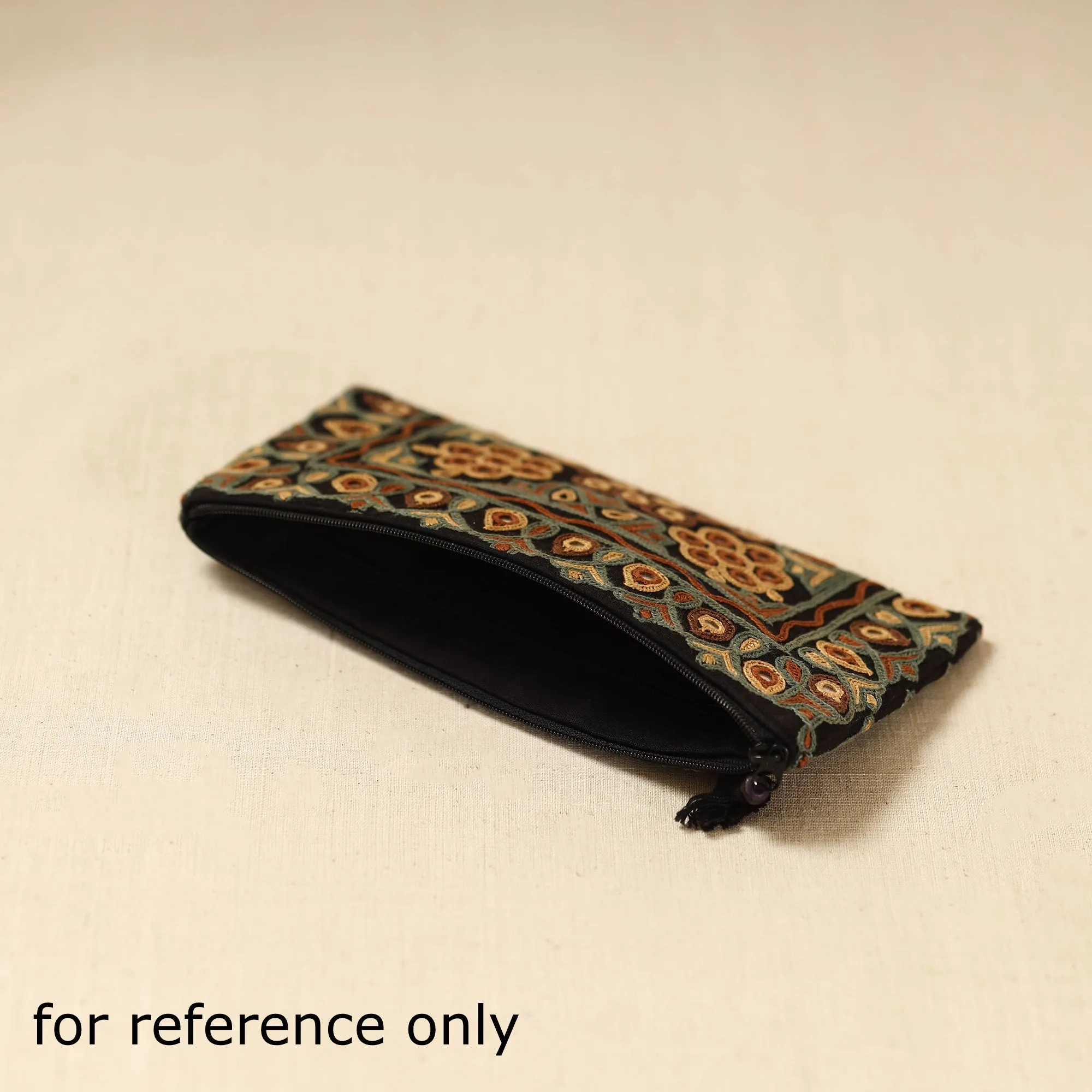 Black - Kutch Ahir Hand Embroidered Clutch Purse 01 sold by Itokri product image thumbnail 4