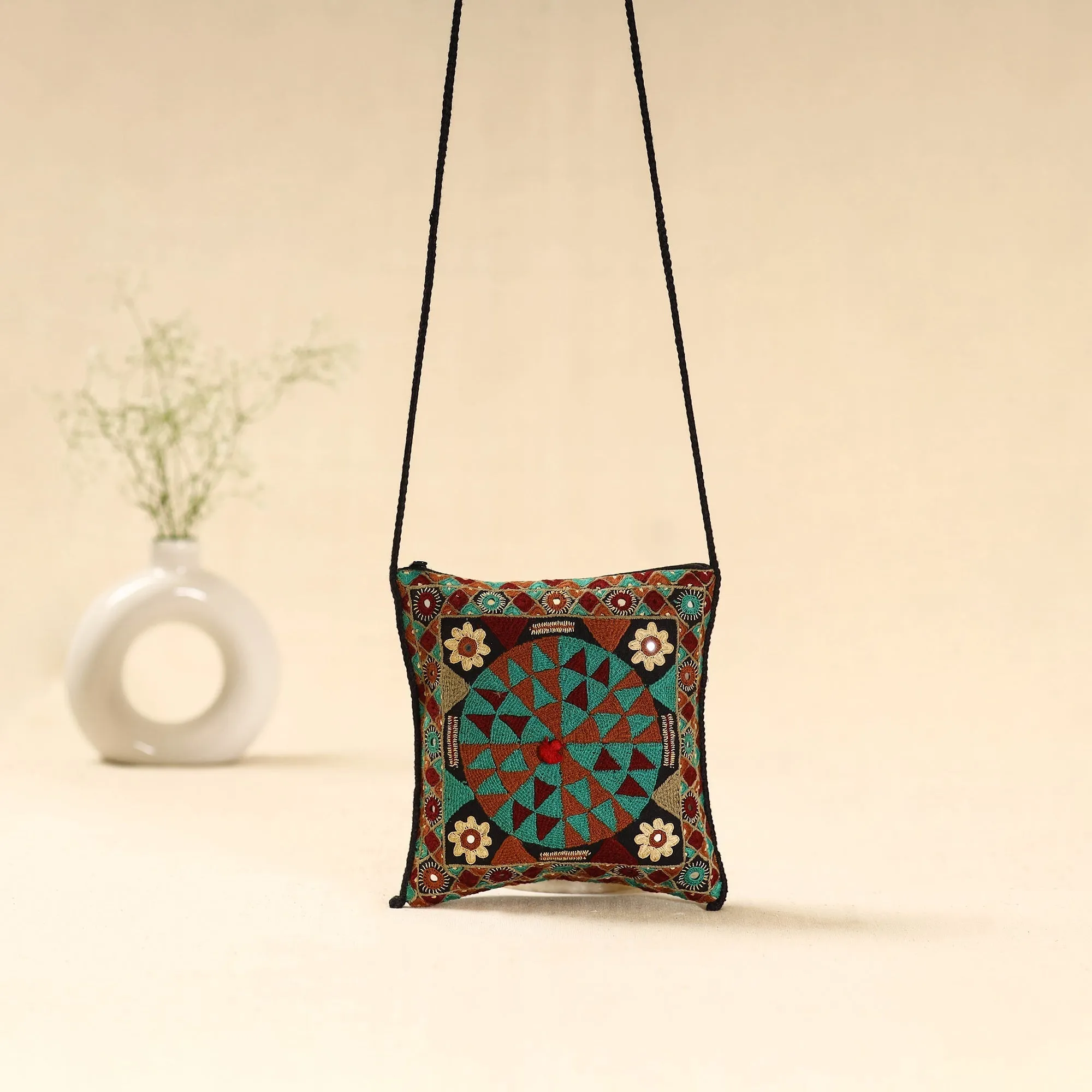 Multicolor - Kutch Node Fulado Hand Embroidered Sling Bag 70 sold by Itokri product image thumbnail 2