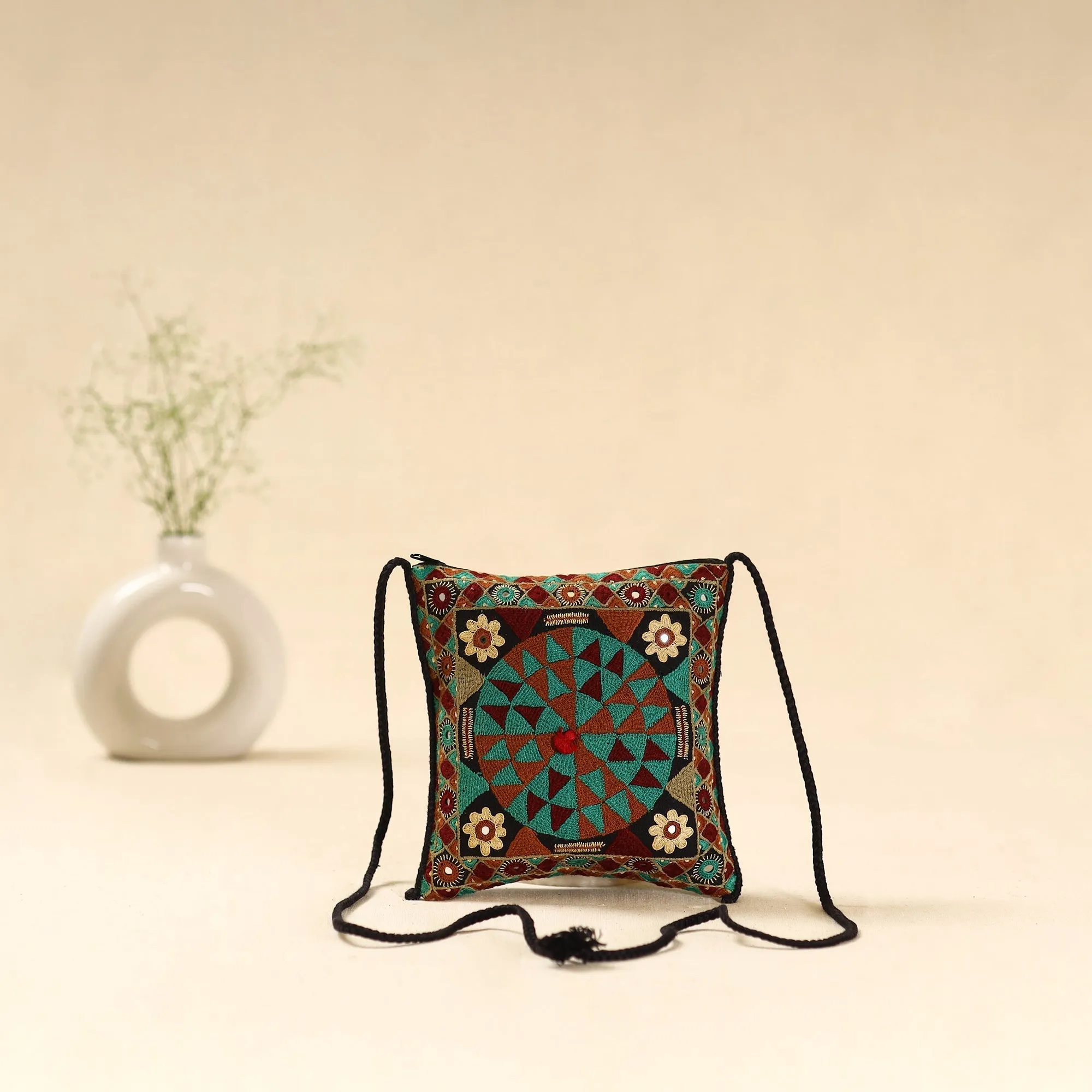 Multicolor - Kutch Node Fulado Hand Embroidered Sling Bag 70 sold by Itokri