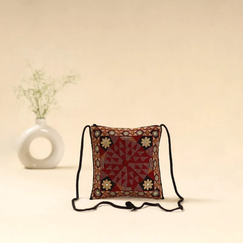 Multicolor - Kutch Node Fulado Hand Embroidered Sling Bag 69 sold by Itokri