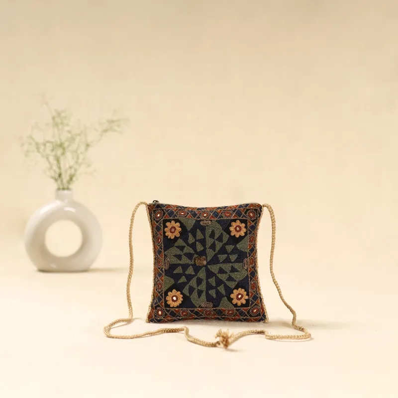 Multicolor - Kutch Node Fulado Hand Embroidered Sling Bag 64 sold by Itokri