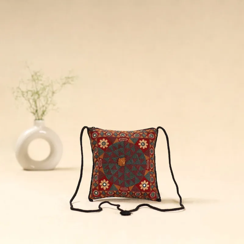 Multicolor - Kutch Node Fulado Hand Embroidered Sling Bag 67 sold by Itokri