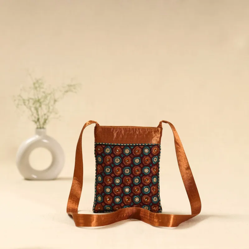 Orange - Kutch Pakko Hand Embroidered Sling Bag 58 sold by Itokri