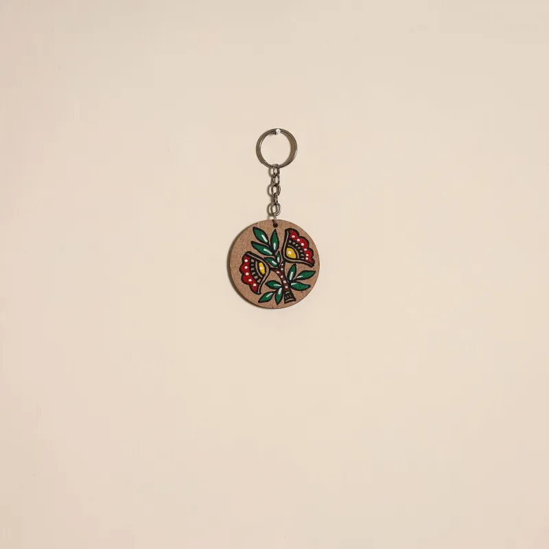 Multicolor - Madhubani Handpainted Wooden Keychain 32 sold by Itokri