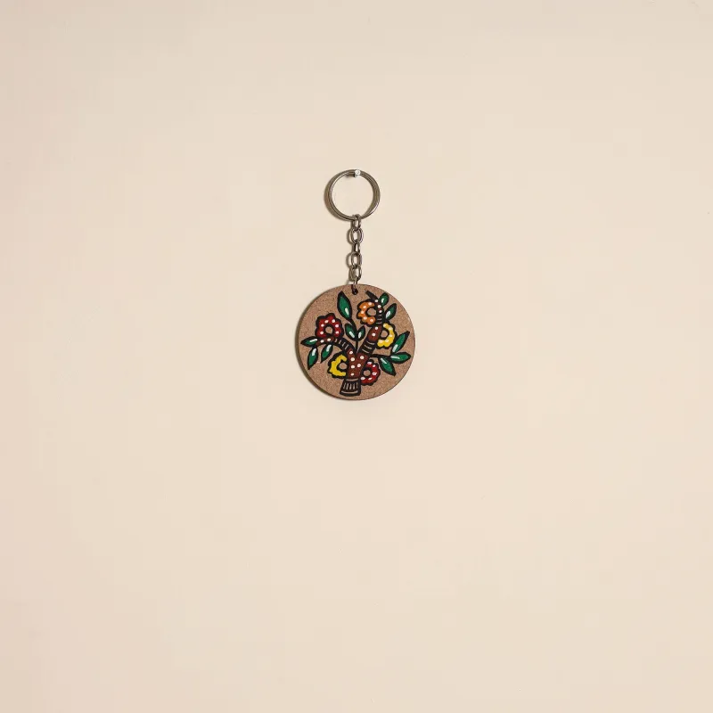Multicolor - Madhubani Handpainted Wooden Keychain 30 sold by Itokri