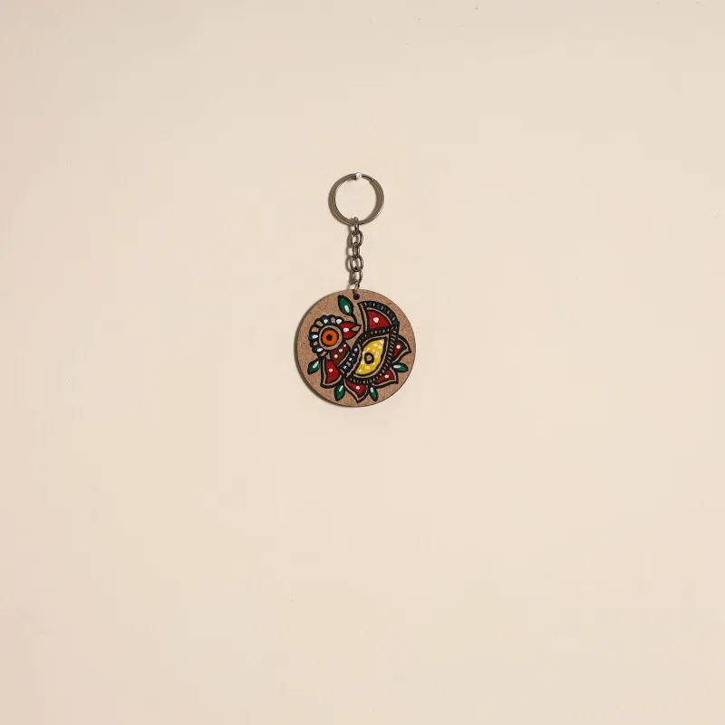 Multicolor - Madhubani Handpainted Wooden Keychain 29 sold by Itokri