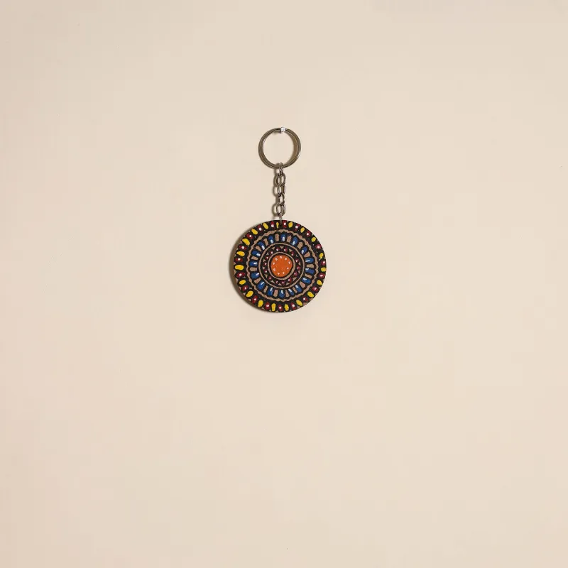 Multicolor - Madhubani Handpainted Wooden Keychain 24 made by Itokri