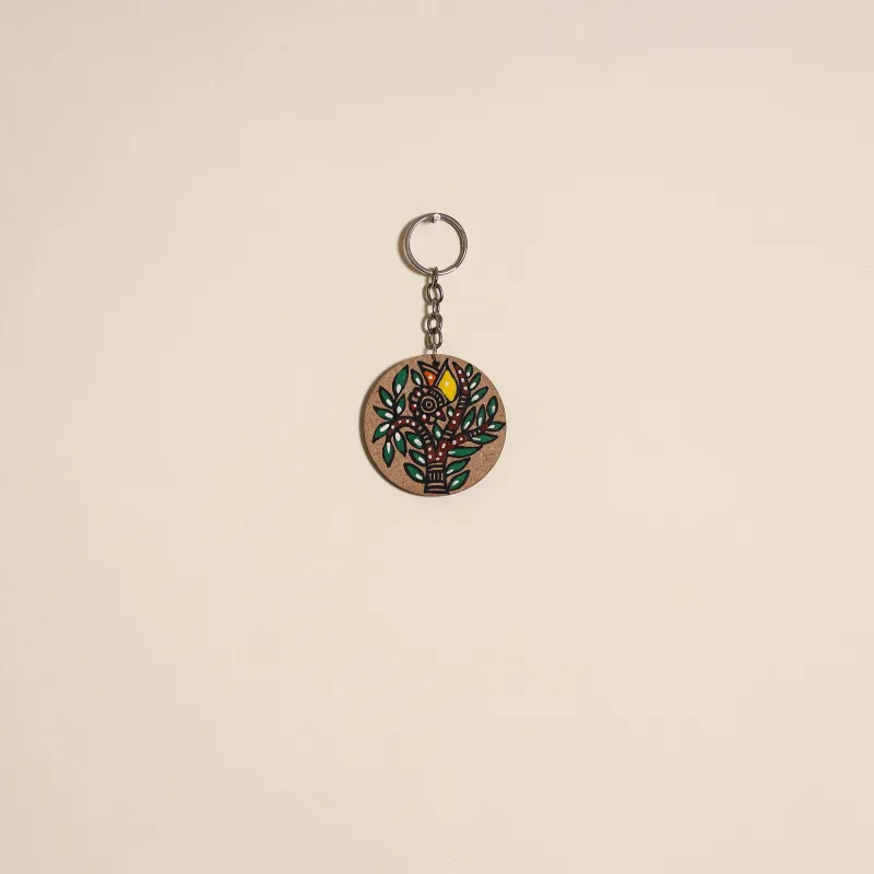 Multicolor - Madhubani Handpainted Wooden Keychain 22 made by Itokri