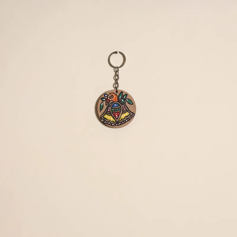 Multicolor - Madhubani Handpainted Wooden Keychain 12 sold by Itokri