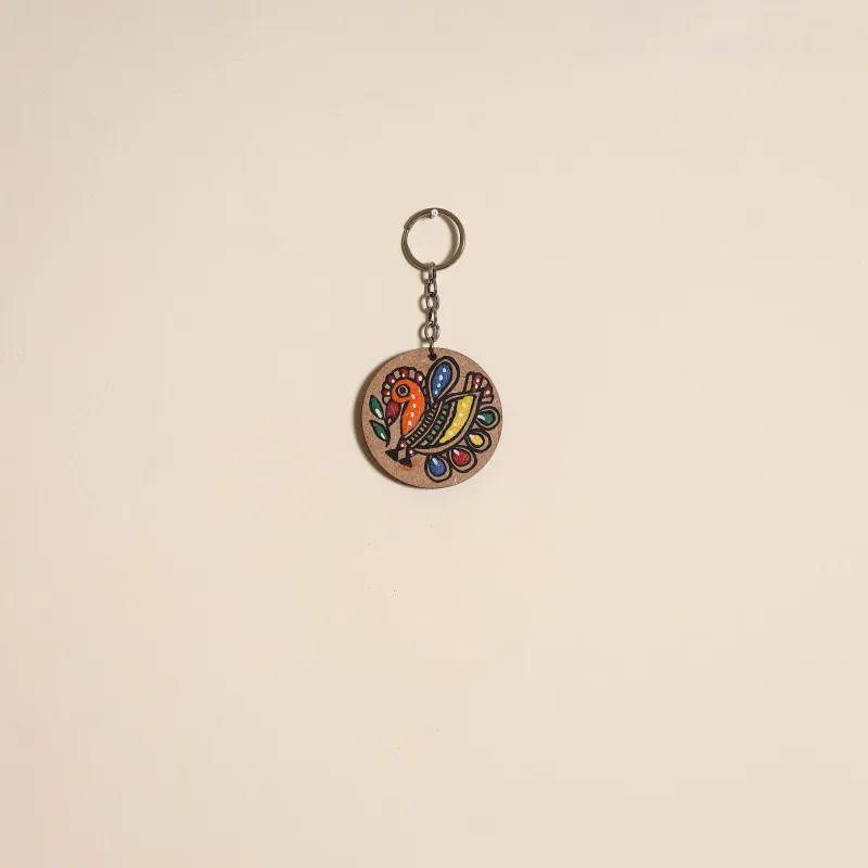 Multicolor - Madhubani Handpainted Wooden Keychain 09 sold by Itokri