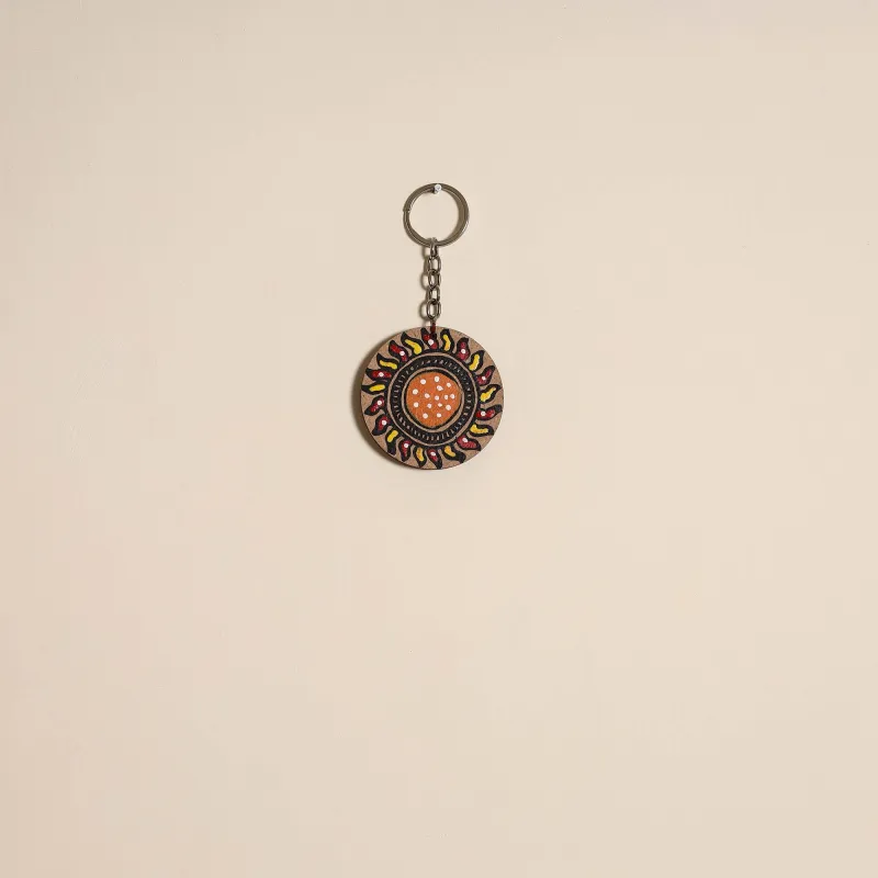 Multicolor - Madhubani Handpainted Wooden Keychain 04 sold by Itokri