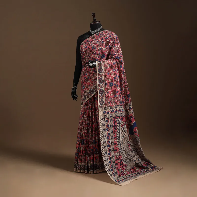 Pink - Printed Cotton Kalamkari Saree 04 sold by Itokri