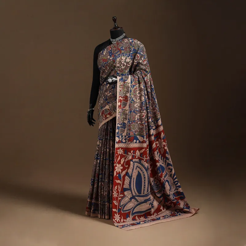 Multicolor - Printed Cotton Kalamkari Saree 01 sold by Itokri