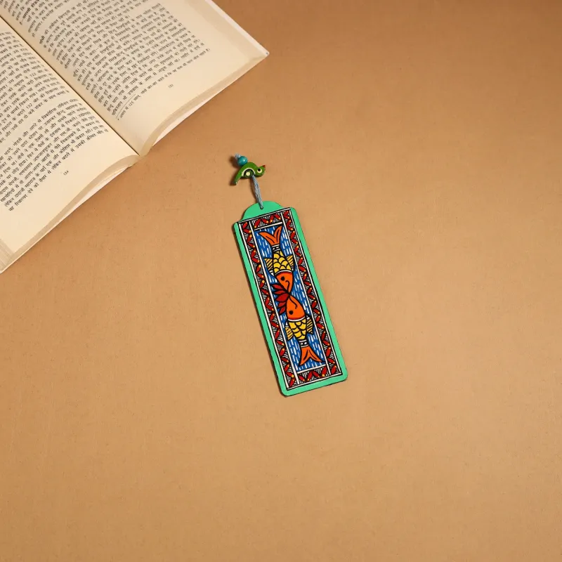 Multicolor - Madhubani Handpainted Wooden Bookmark 25 sold by Itokri