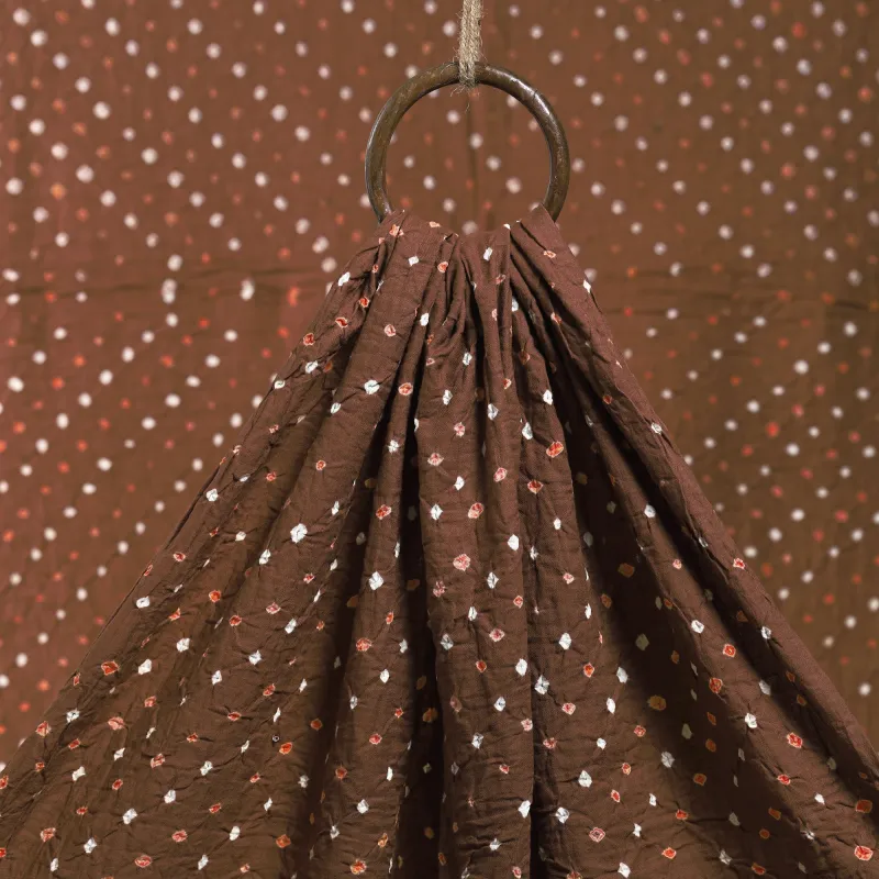 Caramel Brown - Kutch Bandhani Tie-Dye Cotton Fabric sold by Itokri