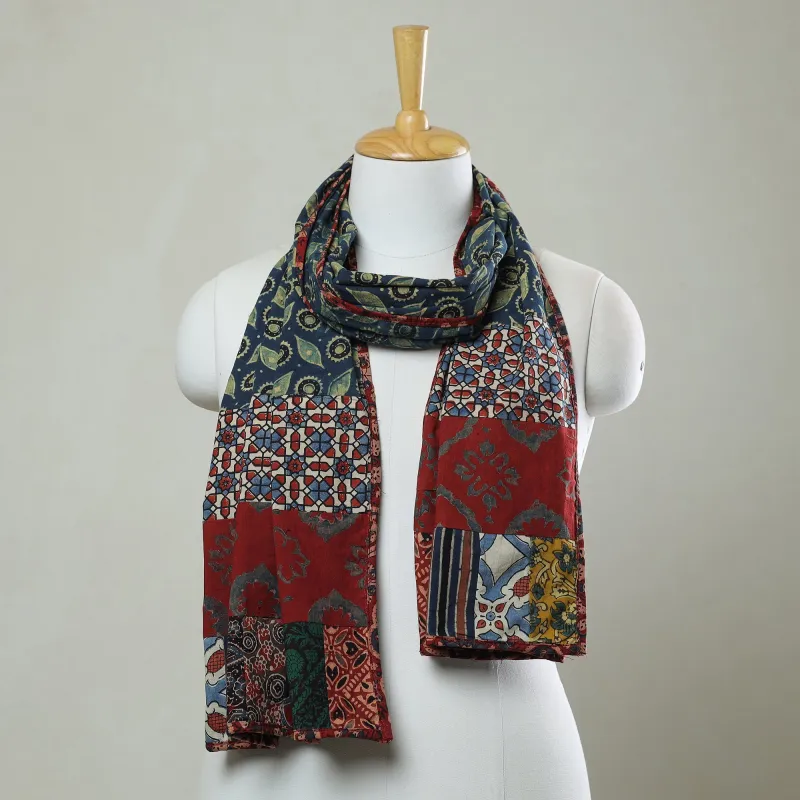 Multicolor - Patchwork Cotton Stole in Ajrakh Block Prints 11 sold by Itokri