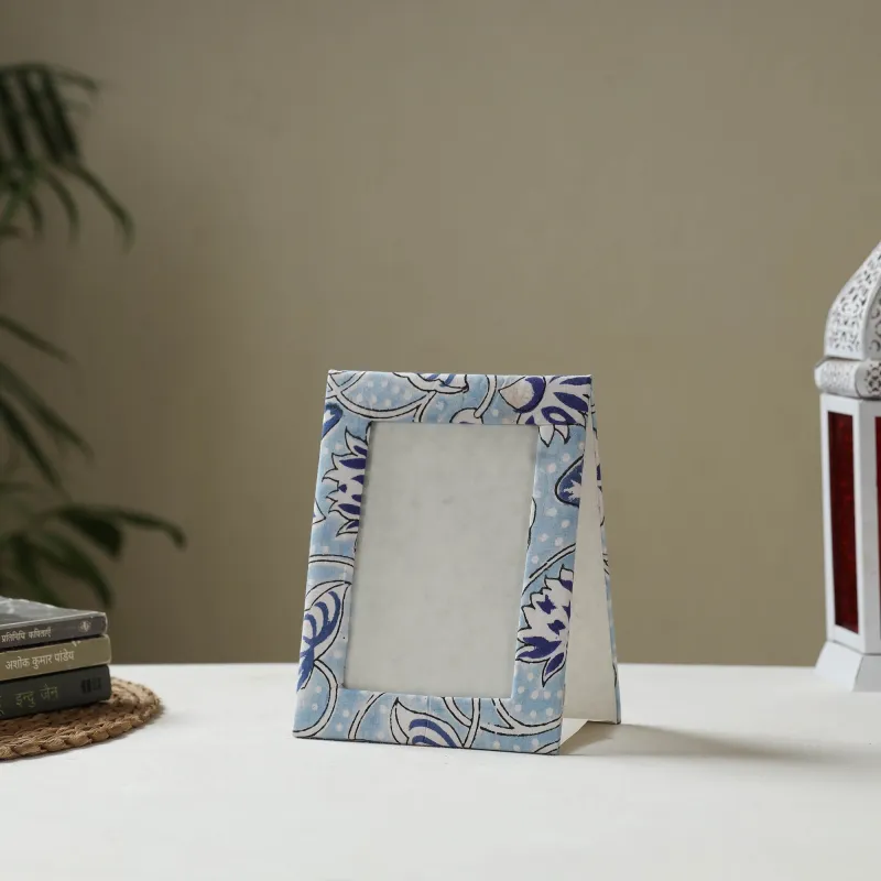 Blue - Fabric Embellished Handmade Photo Frame (8 x 6 in) 02 sold by Itokri