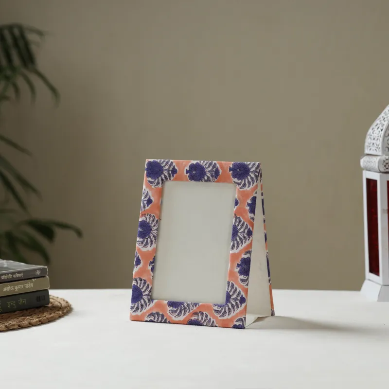 Peach - Fabric Embellished Handmade Photo Frame (8 x 6 in) 30 sold by Itokri