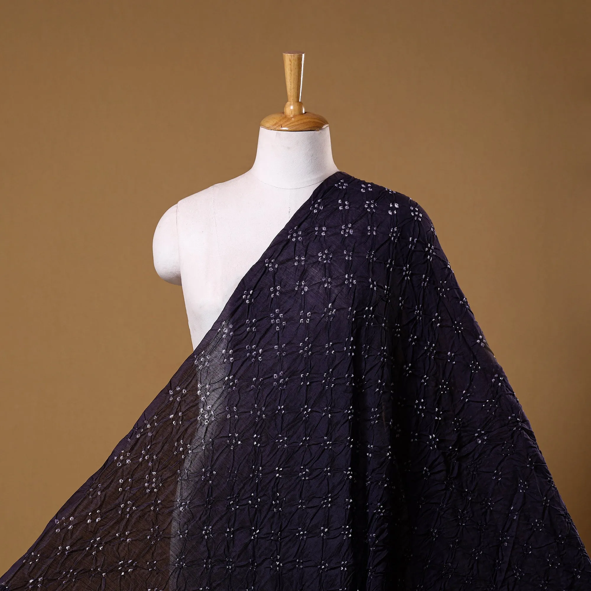 Blue - Kutch Tie-Dye Chanderi Silk Bandhani Fabric 12 sold by Itokri product image thumbnail 2
