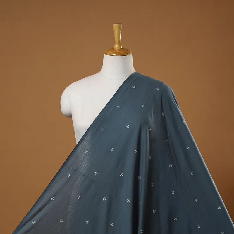 Blue - Prewashed Cotton Jacquard Fabric 01 sold by Itokri