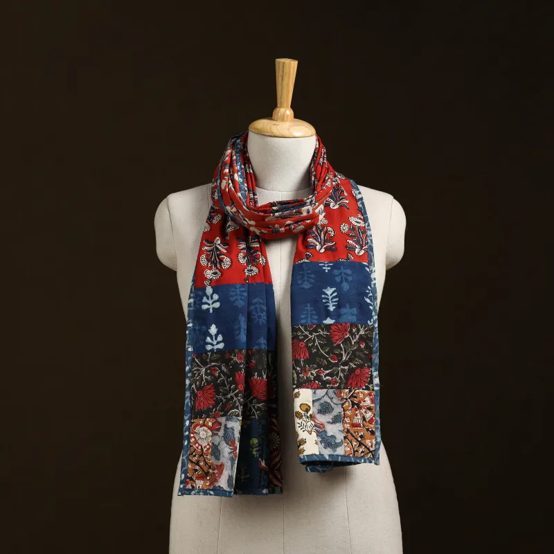 Patchwork Cotton Hand Block Bagru Print Stole 16 sold by Itokri