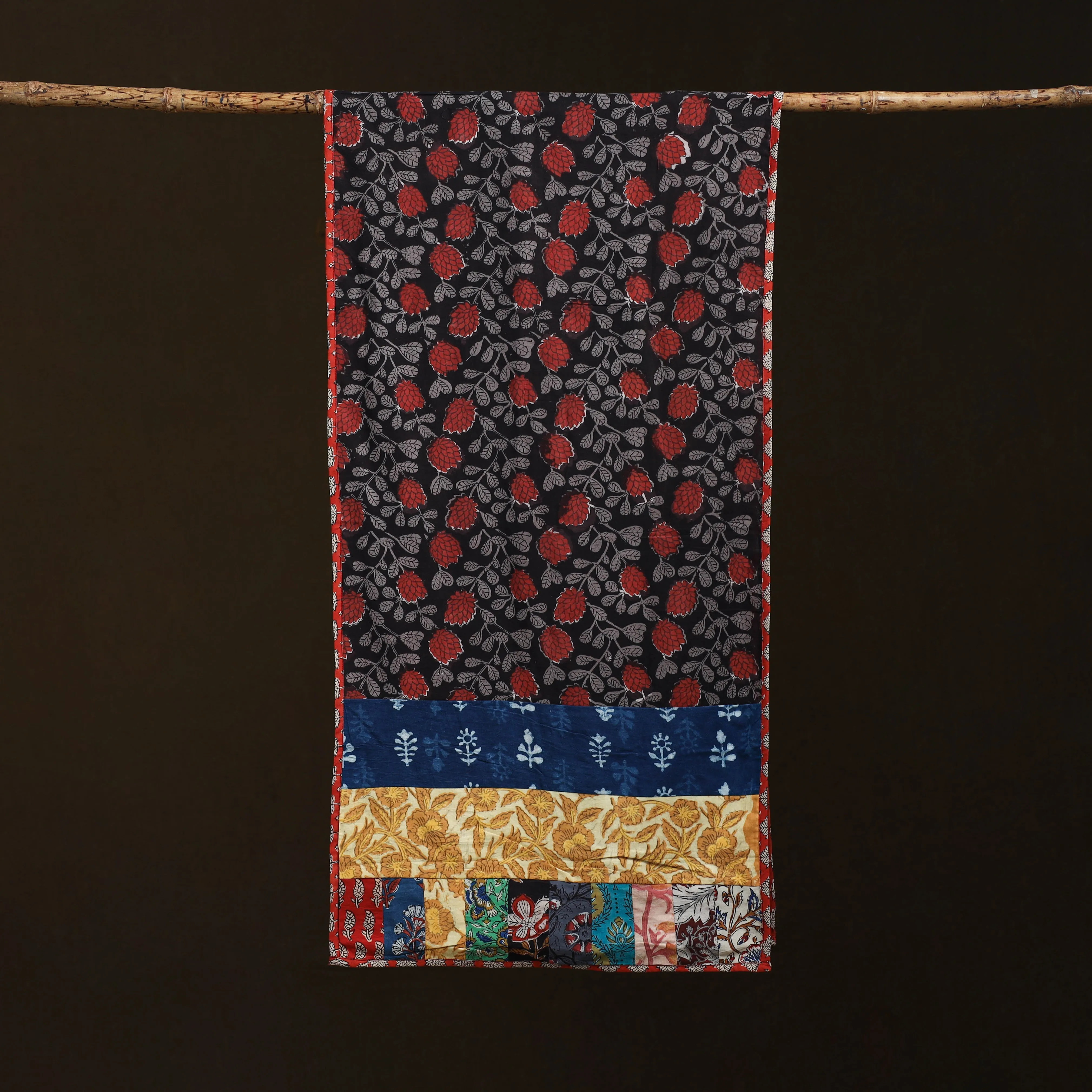 Multicolor - Patchwork Cotton Hand Block Bagru Print Stole 14 sold by Itokri product image thumbnail 2