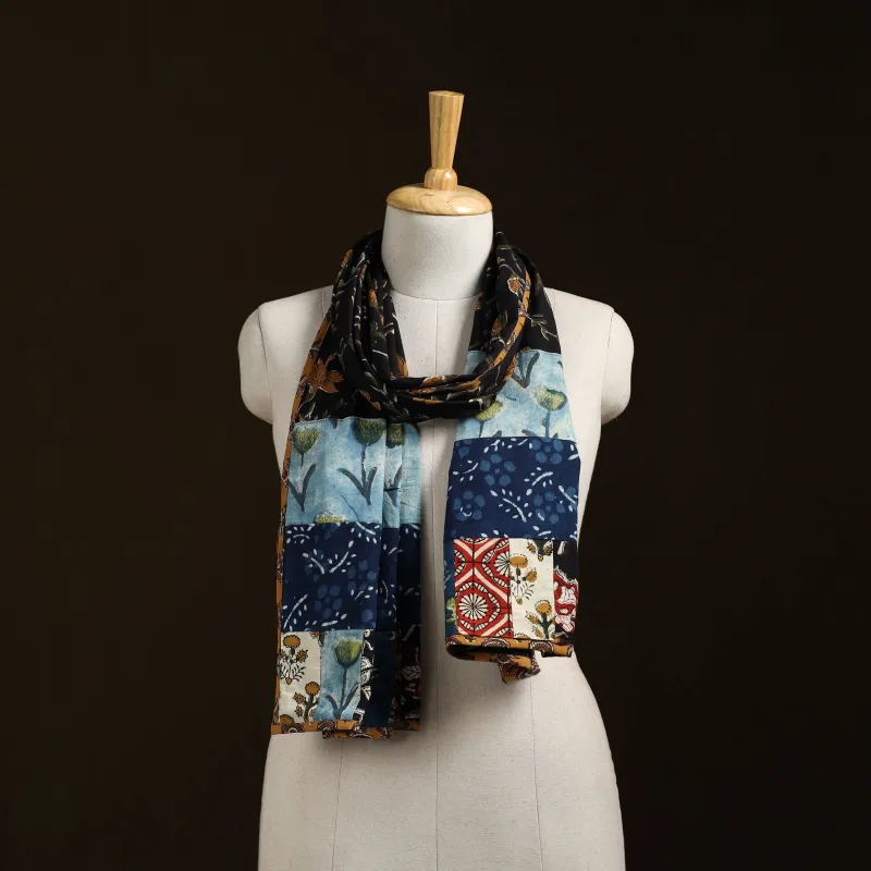 Patchwork Cotton Hand Block Bagru Print Stole 05 sold by Itokri