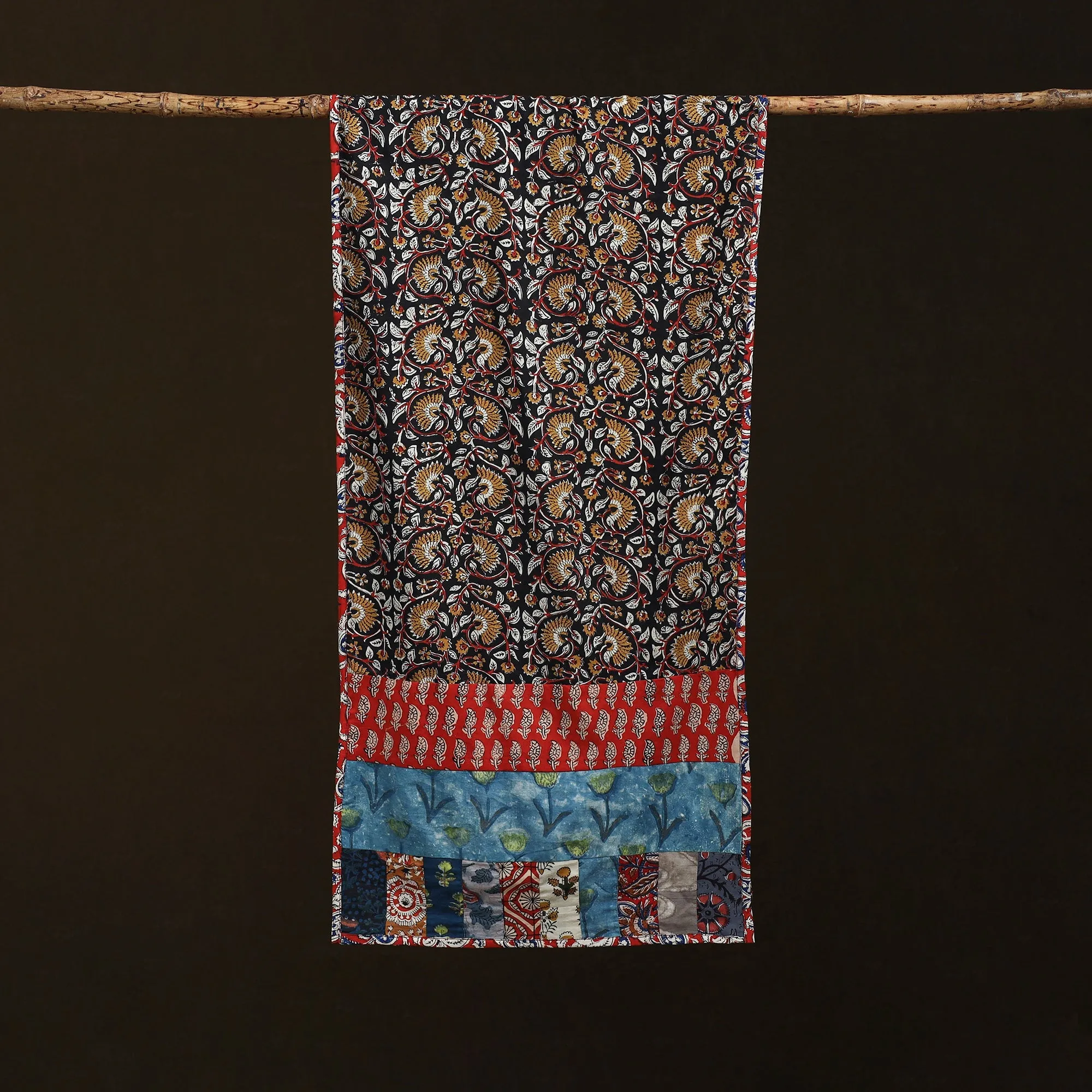 Multicolor - Patchwork Cotton Hand Block Bagru Print Stole 02 sold by Itokri product image thumbnail 2