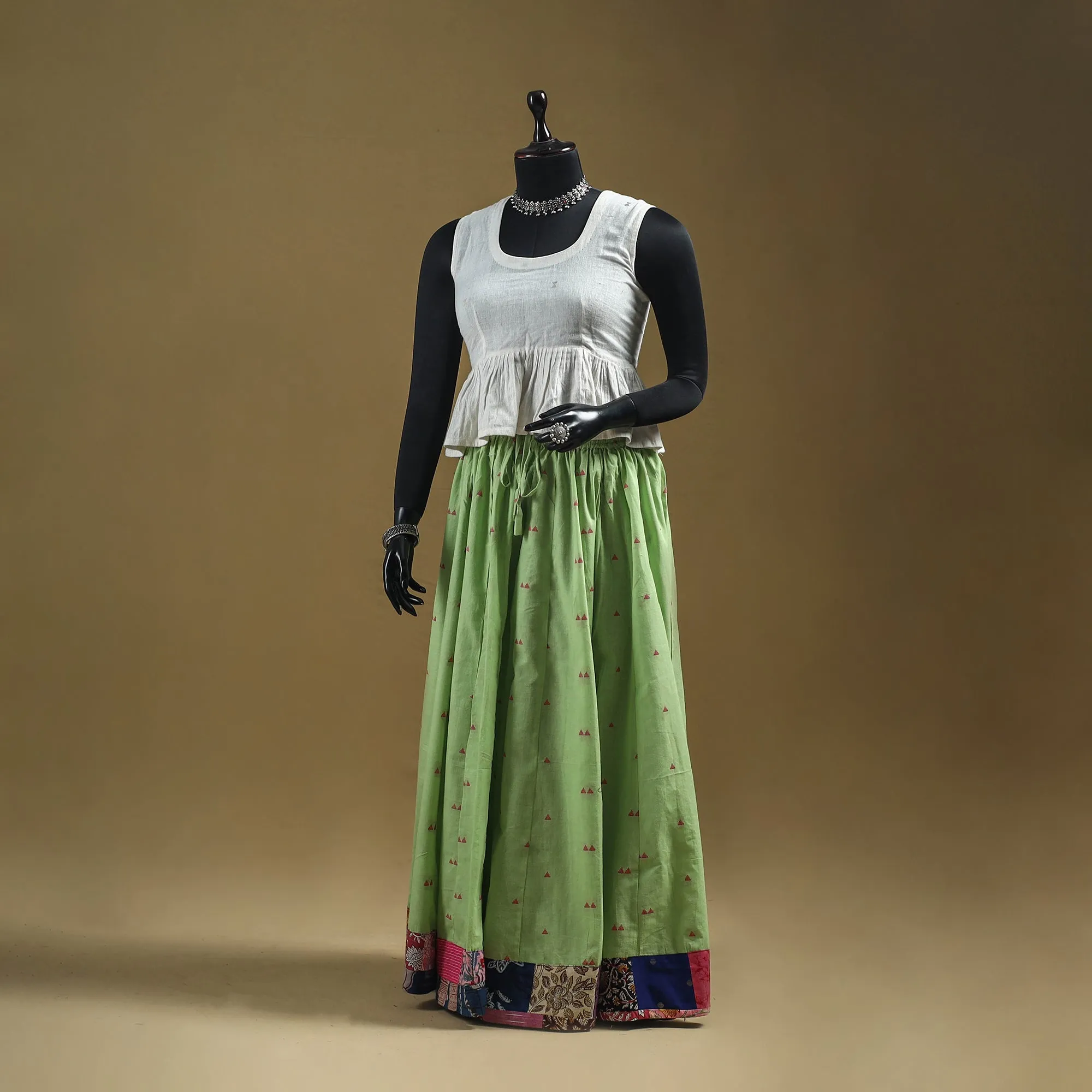 Jacquard Patchwork 24 Kali Cotton Long Skirt 22 sold by Itokri