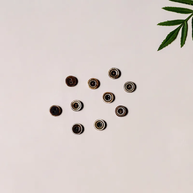 1.3cm Hand Carved Bone Clothing Button (Set of 10) 13 made by Itokri