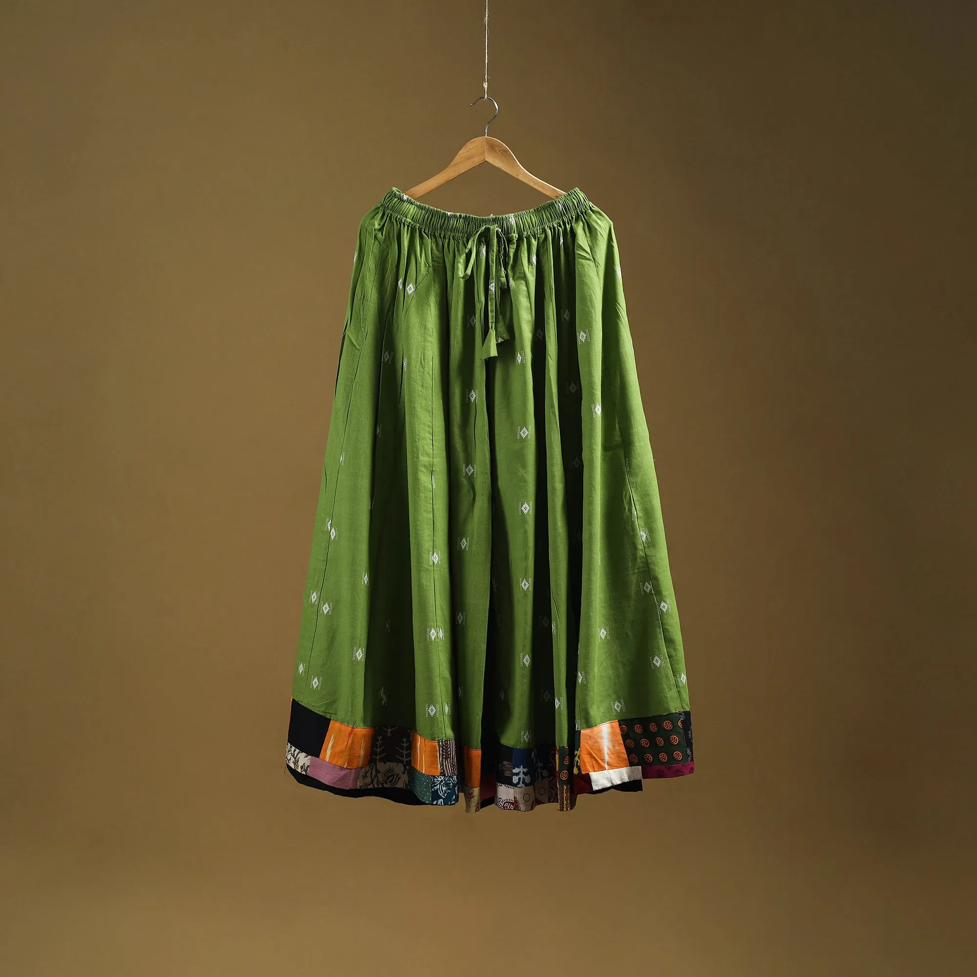Green - Jacquard Patchwork 24 Kali Cotton Long Skirt 11 sold by Itokri product image thumbnail 5