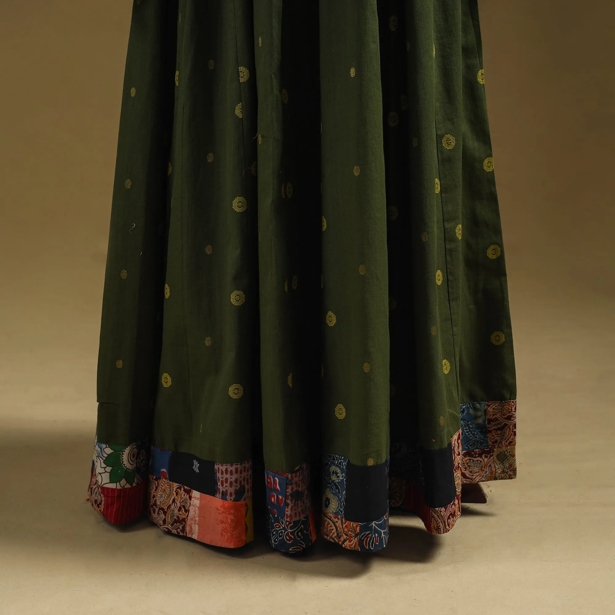 Green - Jacquard Patchwork 24 Kali Cotton Long Skirt 03 sold by Itokri product image thumbnail 3