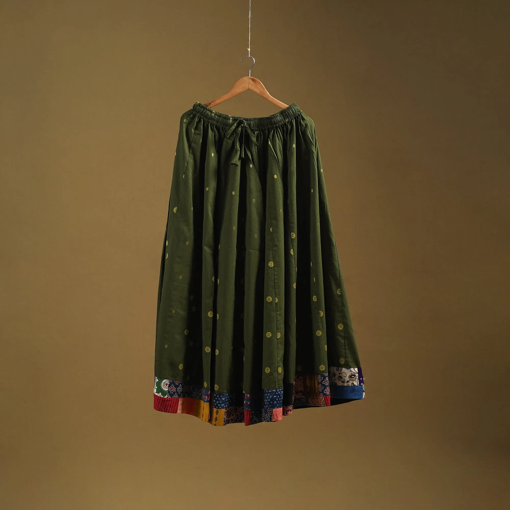 Green - Jacquard Patchwork 24 Kali Cotton Long Skirt 03 sold by Itokri product image thumbnail 5