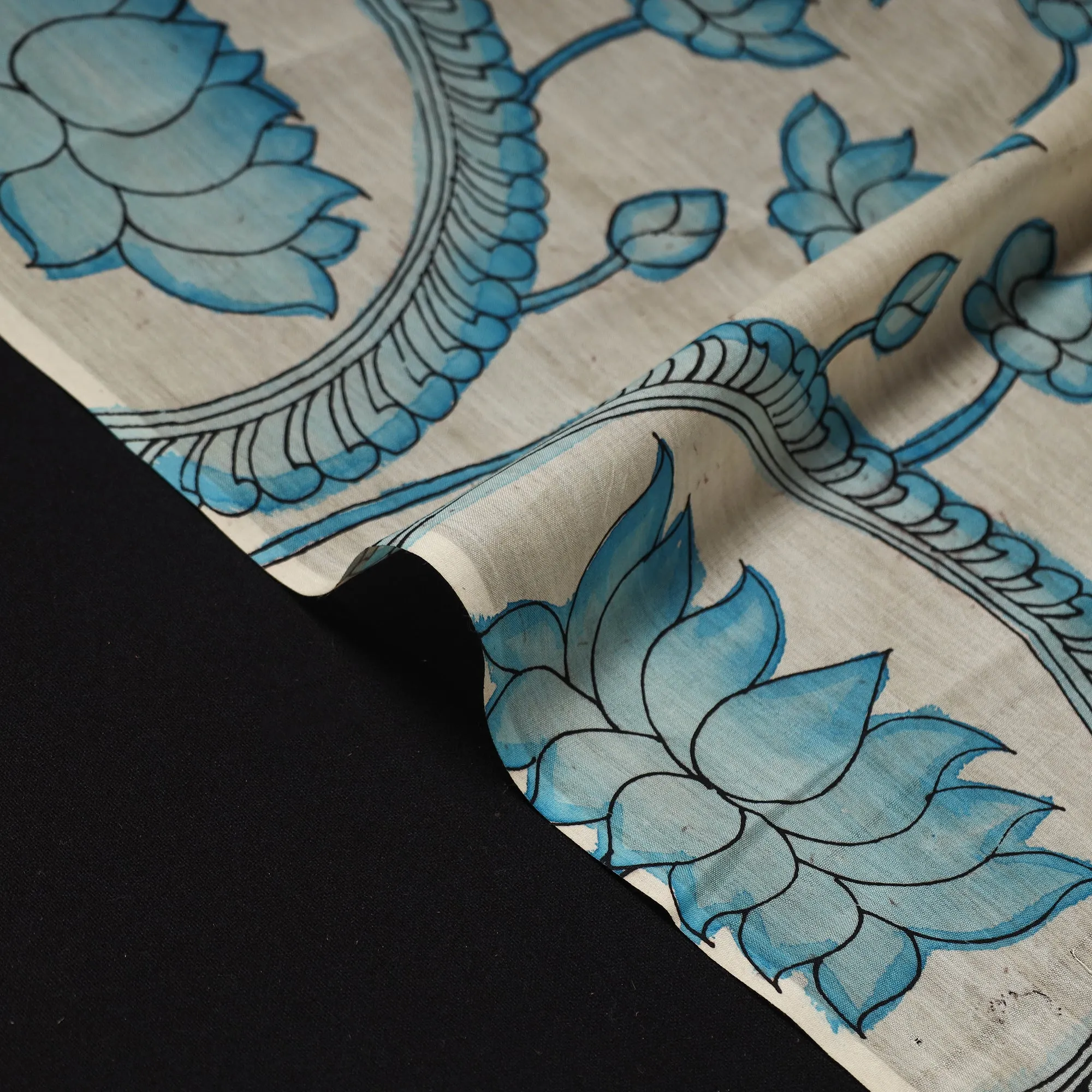 Handpainted Srikalahasti Silk Cotton Pen Kalamkari Fabric 04 sold by Itokri product image thumbnail 4