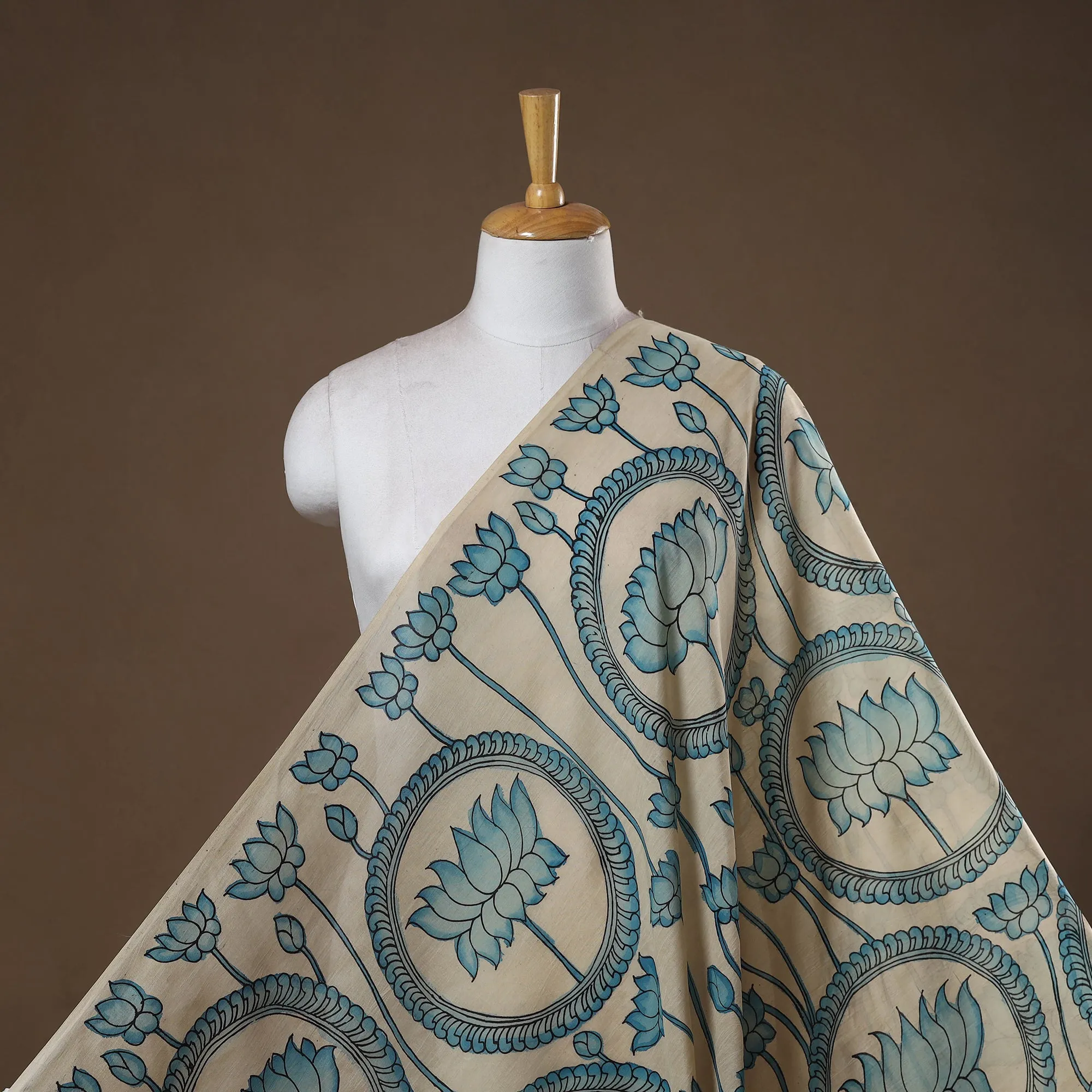 Handpainted Srikalahasti Silk Cotton Pen Kalamkari Fabric 04 sold by Itokri