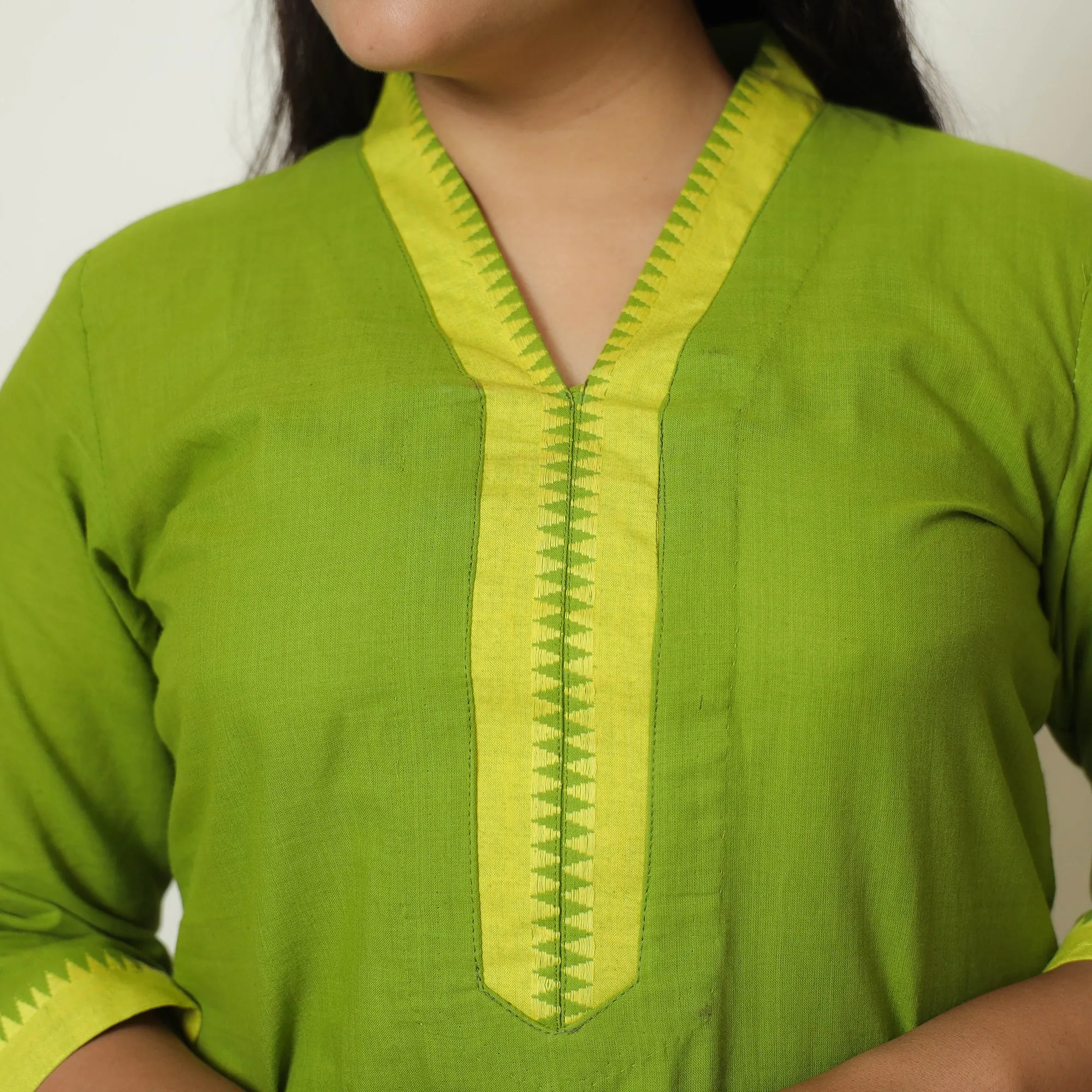Green - Dharwad Cotton Kurta with Palazzo & Dupatta Set 02 sold by Itokri product image thumbnail 5