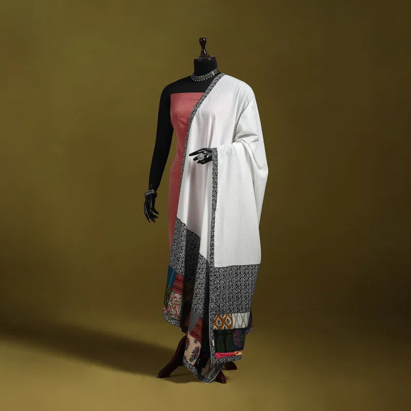 Running Stitch with Patchwork Cotton Dupatta 22 sold by Itokri